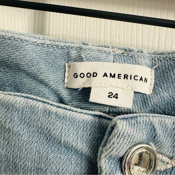 Good American Jeans Good Leg Flare Light Blue Indigo Plus High Waisted 24 New - Picture 6 of 8